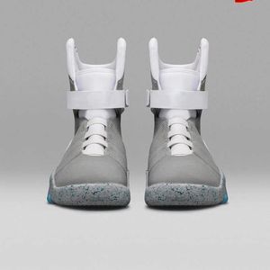 2023 Возвращение к будущему автоматические шнурки Air Mag Sneakers Marty McFly's Led The Shoes Back To The Future Glow в темно-серых McFlys Size 40-48