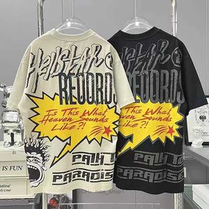 1to1mens Real Po Hellstar American High Street Hip Hop Alfabeto Impressão Camiseta Mulheres Verão Manga Curta Top 230522 MVZ0