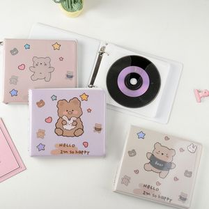 Notepads 20 Capacity Hard CD Case Holder Organizer Cute Cartoon Bear Portable Carrying DVD Binder Collect Book Home Album 230729