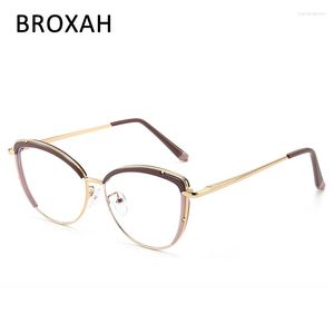 Solglasögon Fashion Cat Eye Glasses 2023 Blue Light Blocking Women Men Optical Frame UV400 Lentes