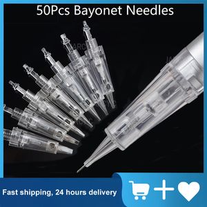 Tattoo Needles 50 disposable ink cartridge needles Permanent makeup bayonet tattoo needle 1RL/3RL/5RL for digital eyebrow/lip/eyeliner machine 230728