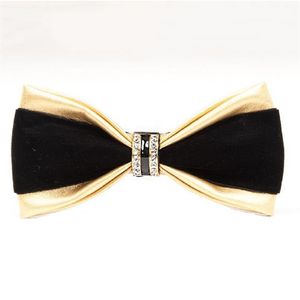 Slap-Up Bow Tie Men Luxury Pu Diamond Bowtie حفل زفاف هدية عمل هدية للرجال للرجال عشاء العنق