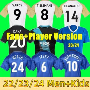 22/23/24 Leicester Soccer Jerseys 2023 Home Away Retro BARNES Tielemans VARDY MADDISON IHEANACHO AYOZE NDIDI DAKA LOOKMAN City Home Men Football Shirts Kids Kits