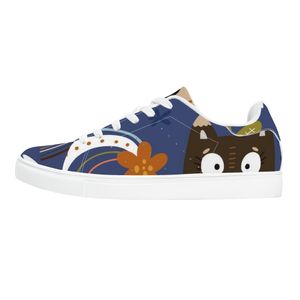 Custom pattern Diy Shoes mens womens blue cat and flowers sports trainers sneakers 36-48