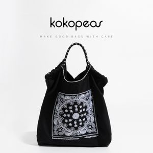 Abendtaschen KOKOPEAS Cartoon Leichte Oxford Frauen Einkaufstasche Japanisches Muster Wiederverwendbare Schulter Lebensmittel Geldbörse Waschbare Tote Handtasche 230729