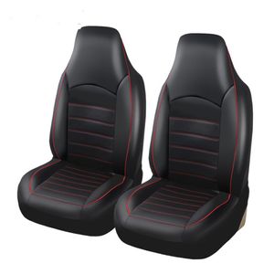 Capa de assento de carro universal Siamese Pu Leather Double Front Seats Covers Fittings Crossovers Sedans Auto Interior Accessories Protect244z