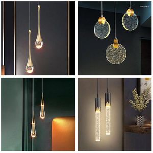 Pendant Lamps Modern Luxury Crystal Home Decor Bedside Hanging Lighting For Living Room Kitchen Bedroom Ceiling Chandelier