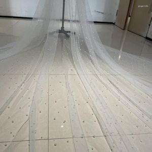 Brudslöjor 350 cm längd pärlor bröllopslöja 300 cm bredd 1t lyxig brudparti