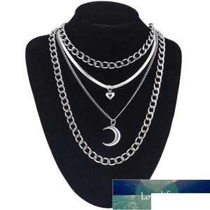 Collane con ciondolo 4 pezzi / set Layer Moon Collana Catene al collo Crescent Gioielli gotici Donna Chocker Goth Accessori Fabbrica Pri Dhknt