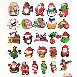 Skodelar Tillbehör Chrismas Decoration Charm för Clog Charms Pins PVC Buckle Jibitz Drop Delivery Series slumpmässigt