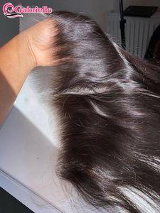 Части волос Gabrielle 13x6 13x4 Кружевая фронтальная бразильская прямая человеческая фронталы HD только предварительно предварительно вытащенный натуральный цвет remy 230728
