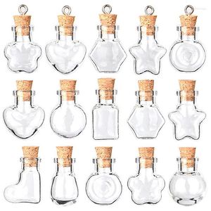 Garrafas de armazenamento 10 unidades DIY Wishing Bottle mini frasco de vidro transparente com rolha pingente