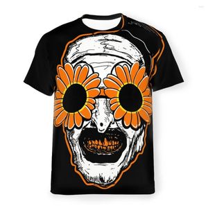 Męskie koszule słoneczniki okulary przeciwsłoneczne sztuki Serifier 2 unikalne poliestrowe horror horror top jakość twórcza cienka koszula krótkie rękaw