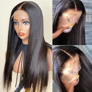 Gerade volle Spitze-Frontal-natürliche Farbe 13x4 transparente Perücke gerades reines menschliches Haar brasilianisches Haar indisches Haar malaysisches Haar peruanisches Haar burmesisches Haar