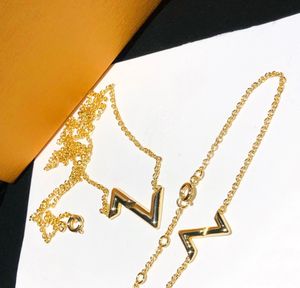 Designer smycken damer par z brev halsband guldkedja smycken valentins dag gåva hög kvalitet ingen blekning