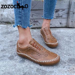 Sapatos formais Sapatos baixos para mulheres Moda retrô vazado Sapatilhas casuais com fundo macio Mocassins de cabeça redonda Calçado feminino tamanho grande 230729