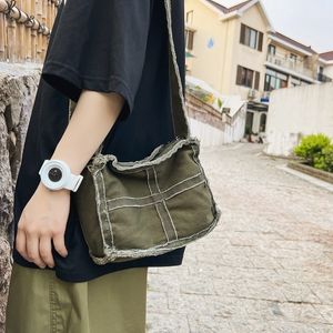 Akşam çantaları kadınlar küçük tuval omuz çantası kadın kalın kumaş küçük haberci çanta retro vintage crossbody çantalar kızlar için sevimli fermuar çanta