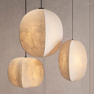 Pendant Lamps Japanese Style Quiet Wind Chandelier Zen Home Stay El Clothes Shop Bedroom Living Room Creative Design Fabric Lamp