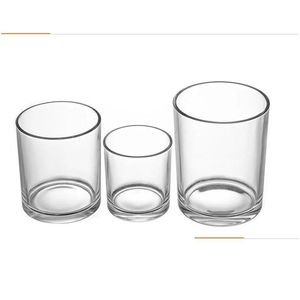 Candle Holders Clear Glass Holder Jars Cylinder Cup Simple Style Container For Drop Delivery Home Garden Otngj