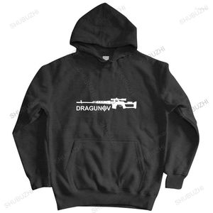 Männer Hoodies Baumwolle Herbst Marke Zipper Dragunov One S Töten Russische Scharfschützengewehr Hoodie In Schwarz Männliche Mode Mit Kapuze mantel