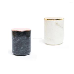 Kandelaars Marmeren Pot Met Gouden Deksel Home Decoratieve Stand Bruiloft Luxe Cup