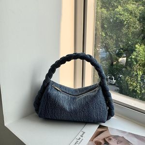 Abendtaschen Denim Stoff Damen Handtaschen Kettenriemen Solide Schulter Umhängetasche Mode Luxus Weibliche Kleine Tote Clutch Geldbörsen