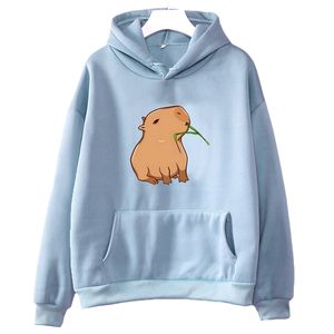 Kvinnors hoodies tröjor roliga capybara tryck hoodie kvinnor män kawaii tecknad topps tröja för flickor unisex mode harajuku grafiska huva tröjor 230728