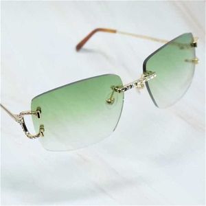 56% Rabatt auf Sonnenbrille 2023 Herren -Out -Designer Vintage Carter Diamond Sonnenbrille Drahtstrücksteine ​​für Frauen Luxus Lentes de Sol Mujerkajia Neu