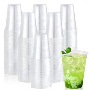 Disposable Cups Straws Party Kitchen Picnic Outdoor Clear Birthday Tableware Plastic Wedding Dessert Cup