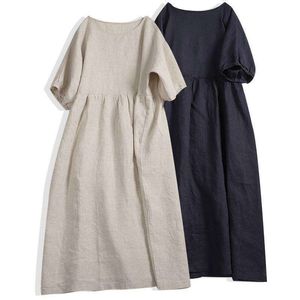 Summer Japanese L Size Short Sleeved Mid Length Dress Age Reducing Cute Doll Loose Artistic Girl