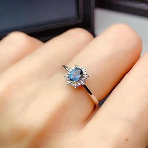 Cluster Rings CoLife Jewelry Classic Gemstone Silver Ring For Daily Wear 4mm 5mm Natural London Blue Topaz 925