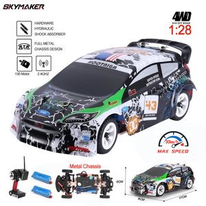 Carro elétrico RC WLtoys K989 Rc Racing Drift Car 1 28 4WD Drive OffRoad 24G Alta velocidade 30KmH Alloy RC Car 128 Drift Rally Vehicle Toys 230729