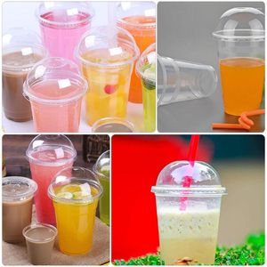 Tek Kullanımlık Bardak Pipetler Smoothie Bardak Şeffaf Suyu Tatlıları Plastik İçme Bardakları Çok Fonksiyonlu Tedarik Aksesuar