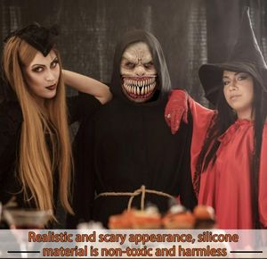 Máscara assustadora realista fantasia de halloween látex headwear para adulto fantasia adereços de festa horror engraçado festa cosplay máscara do mal máscara de capacete velho