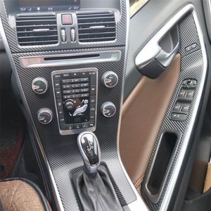 Per Volvo XC60 2009-2018 Pannello di controllo centrale interno Maniglia per porta 5D Adesivi in fibra di carbonio Decalcomanie Car styling Accessorie265N