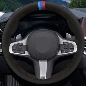 Car Steering Wheel Cover Black DIY Hand-stitched Suede For BMW M Sport G30 G31 G32 G20 G21 G14 X3 G15 G16 G01 X4 G02 X5 G05266h