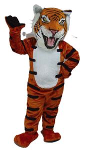 Halloween högkvalitativ tigermaskot kostym tecknad fancy klänning snabb frakt vuxen storlek