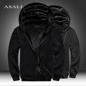 Men s Hoodies Sweatshirts 2023 Men Winter Thick Warm Fleece Zipper Coat Sportwear Male Streetwear 4XL 5XL 230728