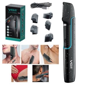 Hair Trimmer Oryginalny VGR Electric Face Broda dla mężczyzn pachnosta pełna kulturowa kulka łonowa ładowna tylna groomer mokra sucha 230728