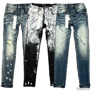 Mens Designer Purple Jeans Hip-Hop Fashion Zipper Hole Wash Jean Pants Retro rivna Fold Stitching Men's Motorcykel Riding Cool Slim Pant Sky Blue For Women Kv8e