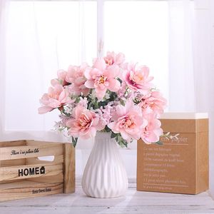 Dekorativa blommor Silk Artificial Flower White Orchid Wedding Party Decoration High Quality Simulation Fake Bouquet Home Living Room Gift