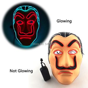 LED Light Sticks Mask El Neon Mask Halloween Party Luminous Glow in Dark Horror Supplies 230728