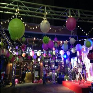 Party Decor Chinese Paper Lantern Hangings Ornament 10 Inch 25cm Multi Color Lanterns For Wedding Xmas Decorations