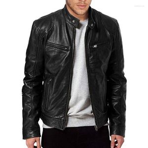 Giacche da uomo 2023 Fashion Pu Leather Jacket Autunno Inverno Mens Faux Motorcycle Outwear Cappotti maschili