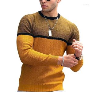 Мужские рубашки T European Size 2023 Осень и американская круглая вязаная футболка. Футболки для пулора моды.