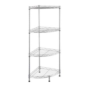 4-Tier Corner Shelf Display Rack Kitchen Bathroom Storage Wire Shelves Organizer