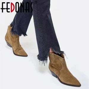 Boots FEDONAS est Wool Suede Leather Ankle Boots For Women Warm Fur Winter Snow Boots Sexy Pointed Toe Chelsea Shoes Woman Boots 230729