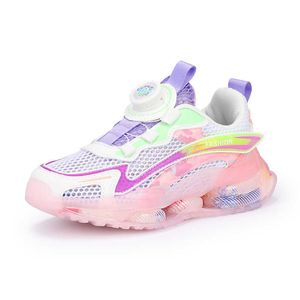 Scarpe da corsa casual da bambina per ragazzi Scarpe da ginnastica sportive blu rosa Scarpe da ginnastica traspiranti in mesh per bambini Scarpe da passeggio moda per bambini Taglia 28-39