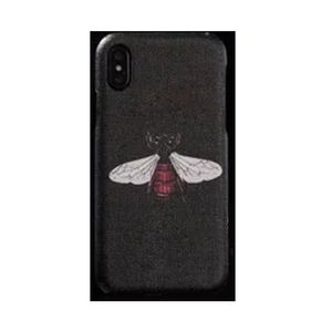 Apple iPhoneのデザイナー電話ケース15 Pro Max 14 13 12 11 XR XS 8 7 6 Plus Samsung Galaxy S24 S23 S22 S21 S20 NOTE 20 ULTRA LUXURY LEATHER BACK COVER COQUE FUNBAS BEE BLACK