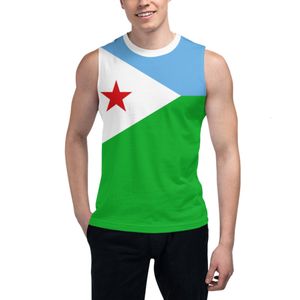 Мужские майки -вершины рукавов футболка Djibouti Flag 3D Boys Geals Fitnes